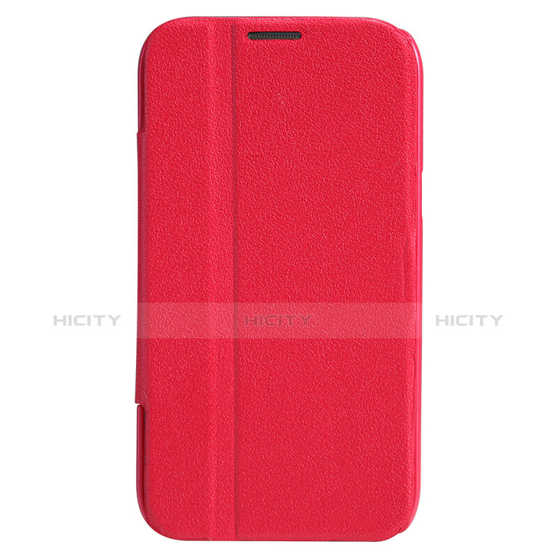 Carcasa de Cuero Cartera con Soporte para Samsung Galaxy Note 2 N7100 N7105 Rojo