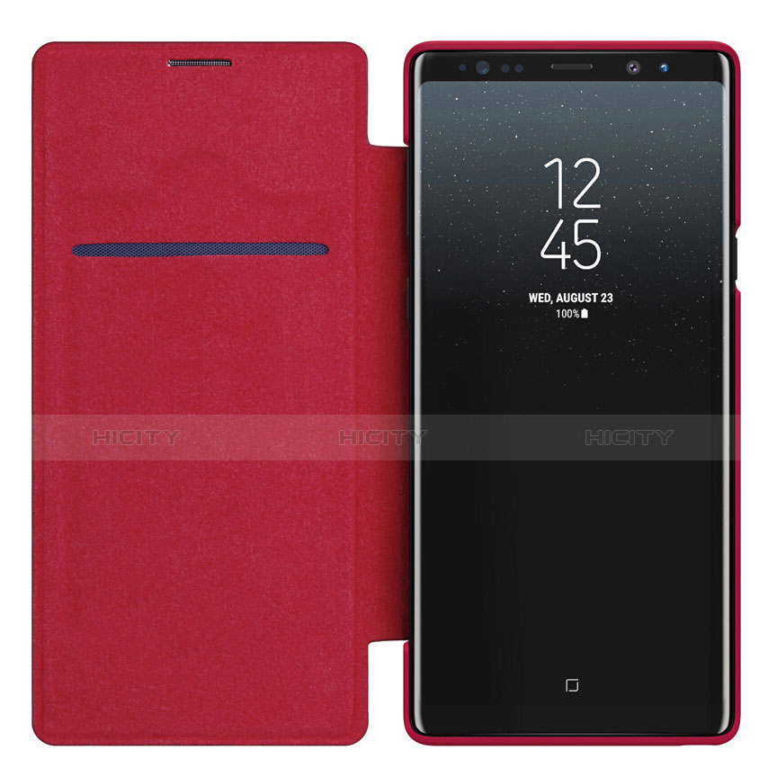 Carcasa de Cuero Cartera con Soporte para Samsung Galaxy Note 9 Rojo