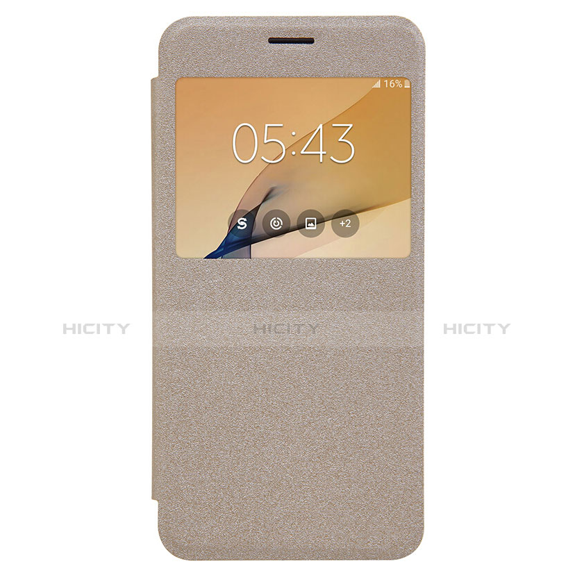 Carcasa de Cuero Cartera con Soporte para Samsung Galaxy On5 (2016) G570 G570F Oro