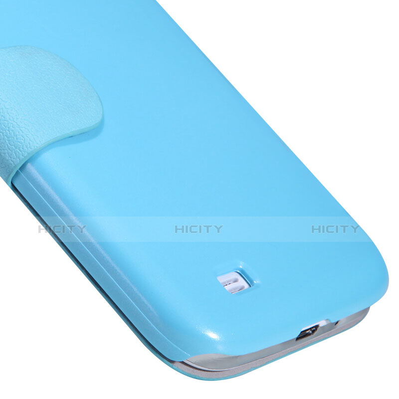 Carcasa de Cuero Cartera con Soporte para Samsung Galaxy S4 IV Advance i9500 Azul