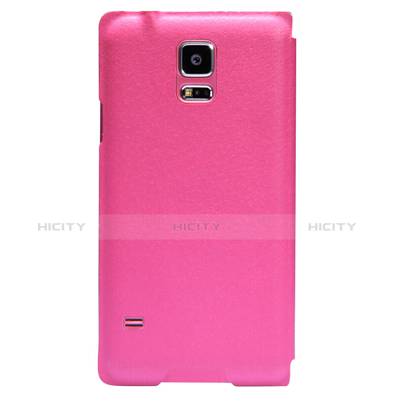 Carcasa de Cuero Cartera con Soporte para Samsung Galaxy S5 Duos Plus Rosa Roja