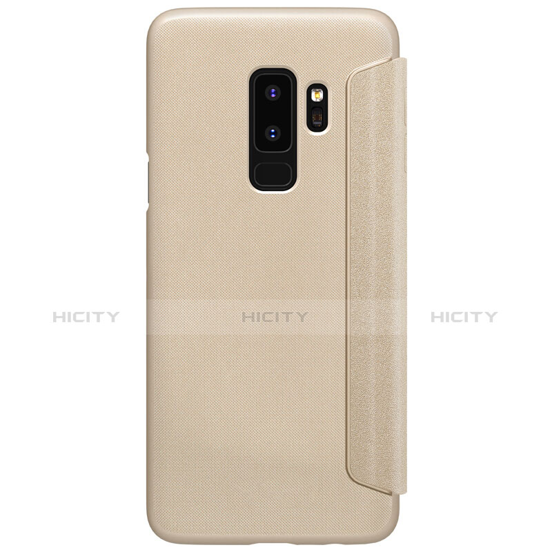 Carcasa de Cuero Cartera con Soporte para Samsung Galaxy S9 Plus Oro