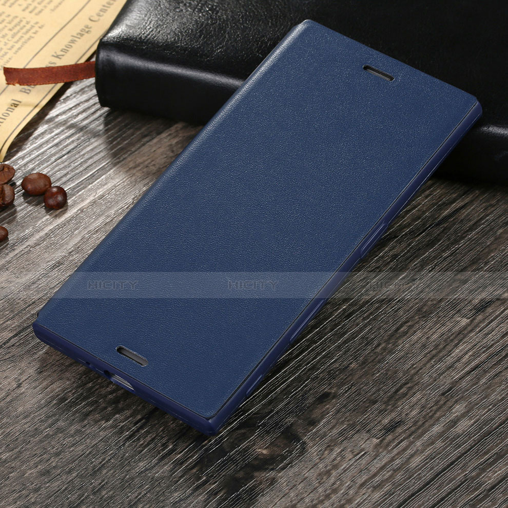 Carcasa de Cuero Cartera con Soporte para Sony Xperia XZs Azul