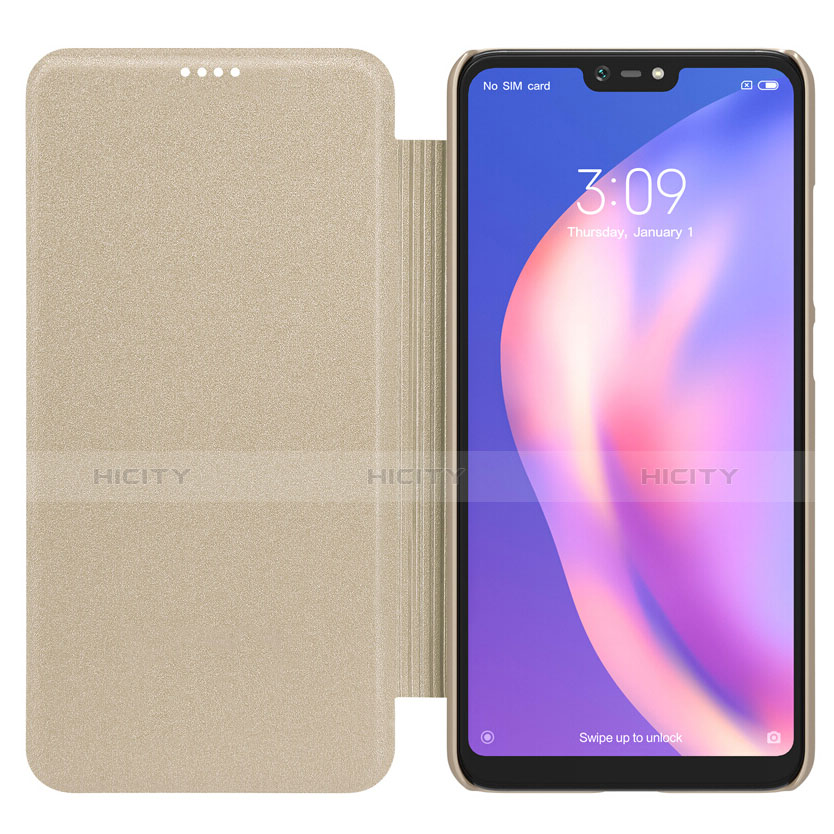 Carcasa de Cuero Cartera con Soporte para Xiaomi Mi 8 Lite Oro