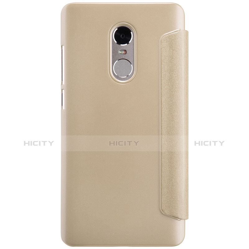 Carcasa de Cuero Cartera con Soporte para Xiaomi Redmi Note 4 Standard Edition Oro