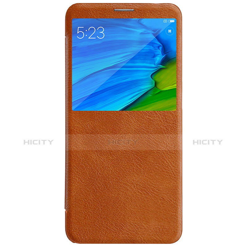 Carcasa de Cuero Cartera con Soporte para Xiaomi Redmi Note 5 AI Dual Camera Marron