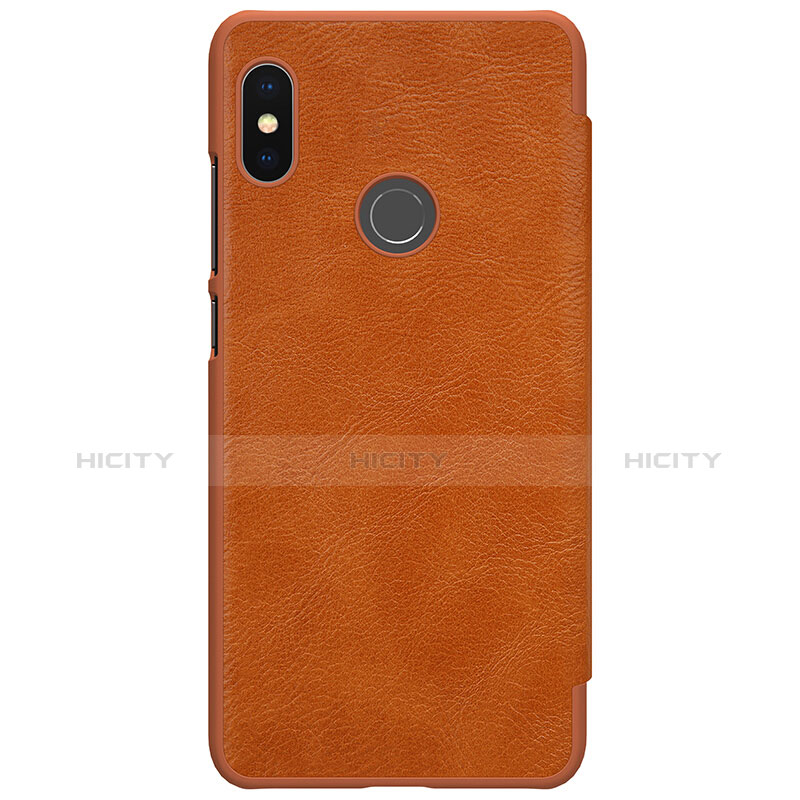 Carcasa de Cuero Cartera con Soporte para Xiaomi Redmi Note 5 AI Dual Camera Marron