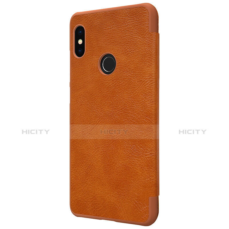 Carcasa de Cuero Cartera con Soporte para Xiaomi Redmi Note 5 AI Dual Camera Marron