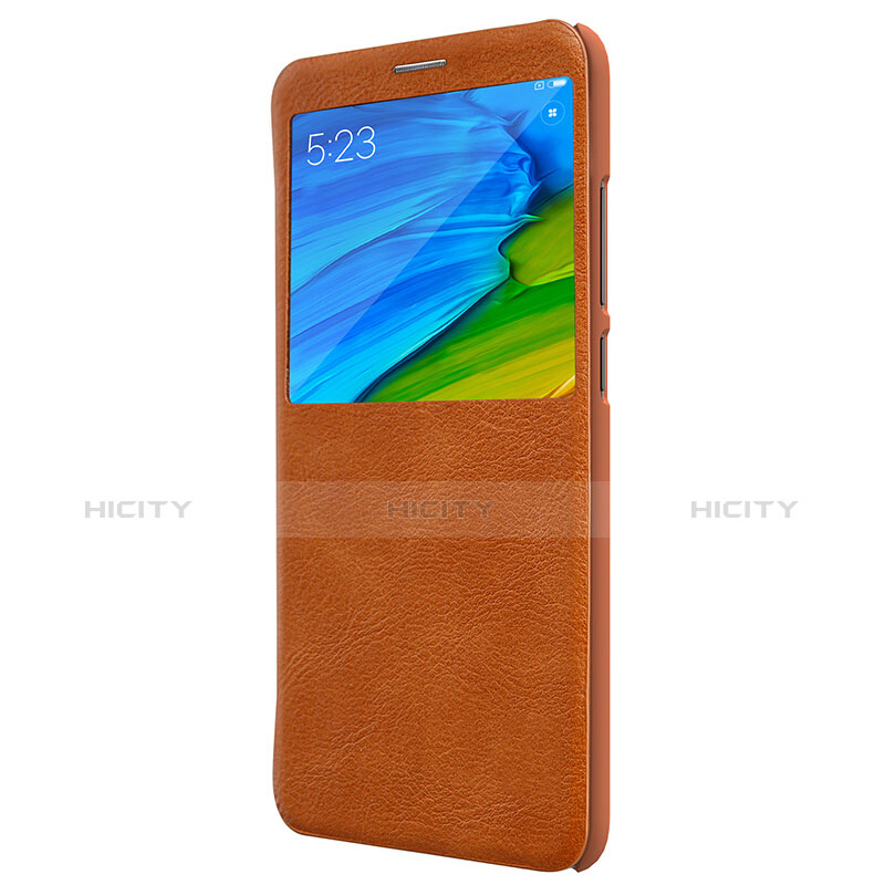 Carcasa de Cuero Cartera con Soporte para Xiaomi Redmi Note 5 AI Dual Camera Marron