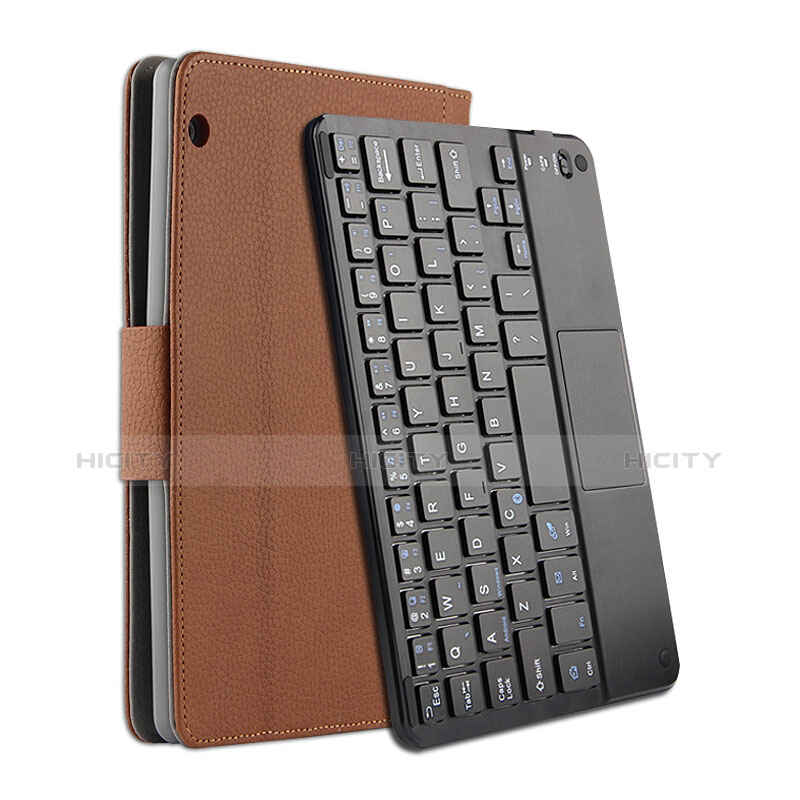 Carcasa de Cuero Cartera con Teclado para Huawei MediaPad T3 10 AGS-L09 AGS-W09 Marron