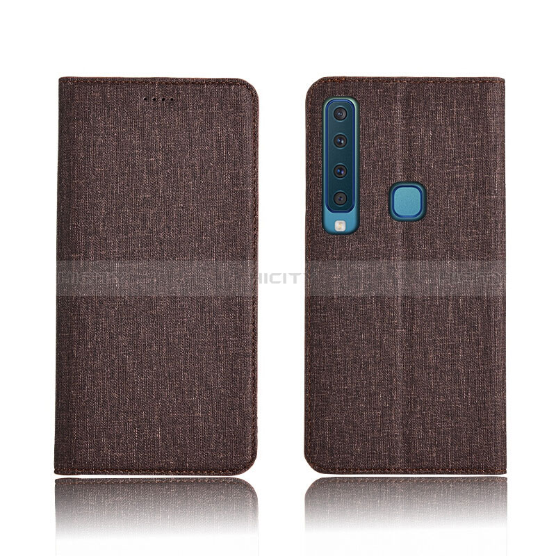 Carcasa de pano Cartera con Soporte Carcasa para Samsung Galaxy A9 (2018) A920 Marron