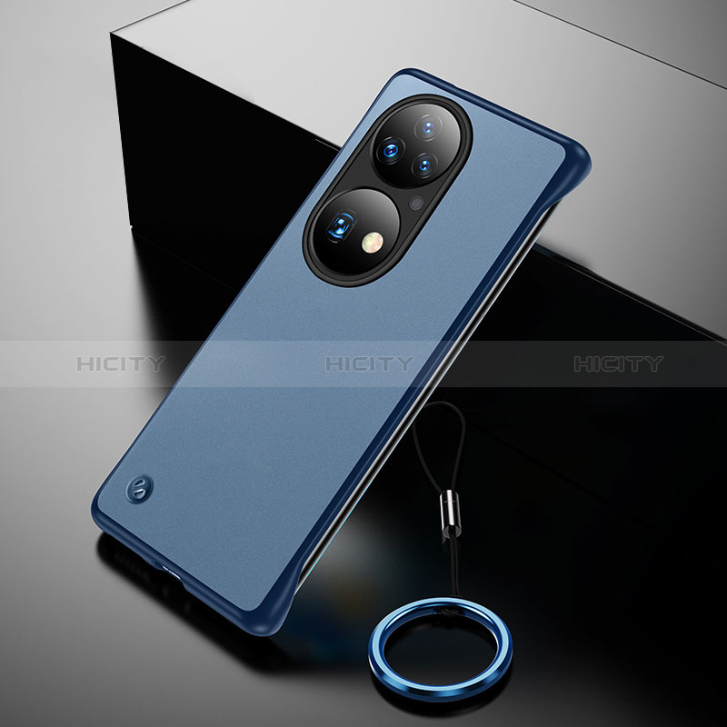 Carcasa Dura Cristal Plastico Funda Rigida Sin Marco Transparente H01 para Huawei P50 Azul