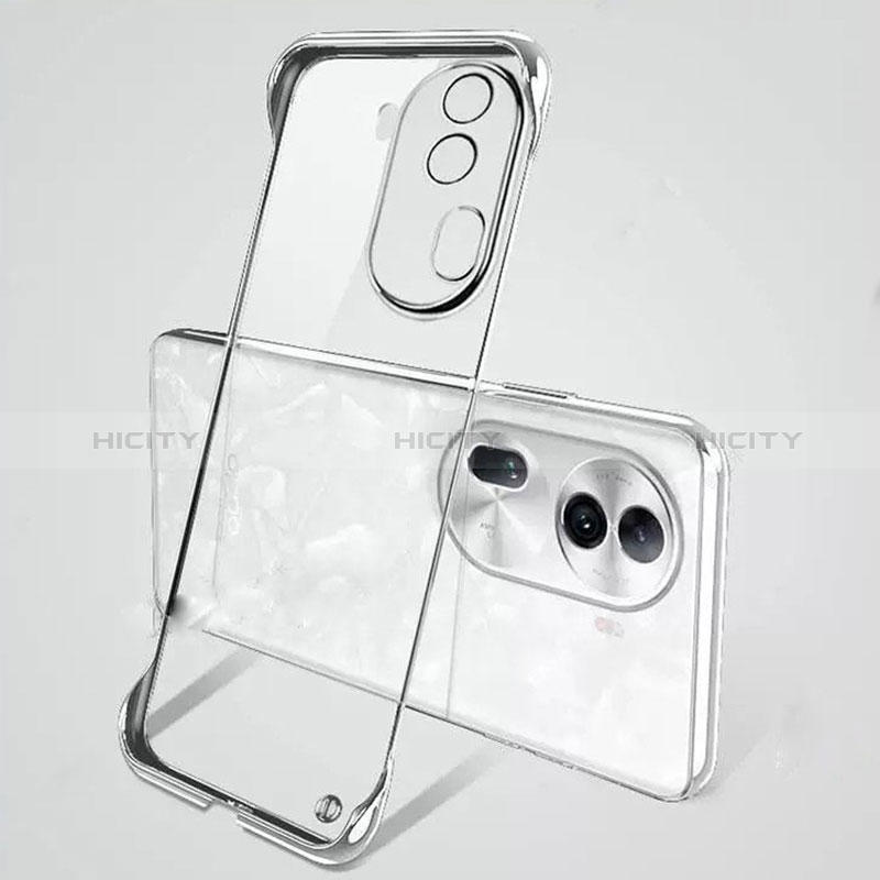 Carcasa Dura Cristal Plastico Funda Rigida Sin Marco Transparente H01 para Oppo Reno11 Pro 5G Plata