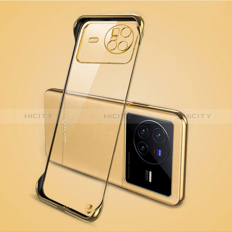 Carcasa Dura Cristal Plastico Funda Rigida Sin Marco Transparente H01 para Vivo X80 5G Oro