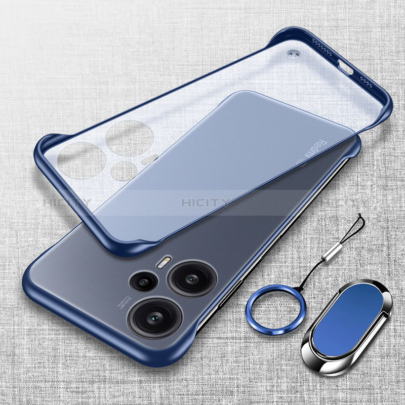 Carcasa Dura Cristal Plastico Funda Rigida Sin Marco Transparente H01 para Xiaomi Redmi Note 12 Turbo 5G Azul