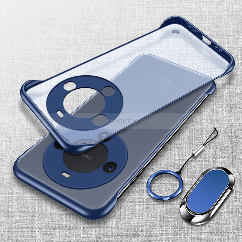 Carcasa Dura Cristal Plastico Funda Rigida Sin Marco Transparente H02 para Huawei Mate 60 Pro Azul