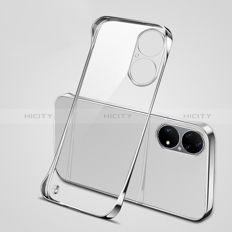 Carcasa Dura Cristal Plastico Funda Rigida Sin Marco Transparente H03 para Huawei P50 Plata