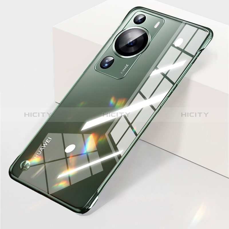 Carcasa Dura Cristal Plastico Funda Rigida Sin Marco Transparente H03 para Huawei P60 Pro Verde