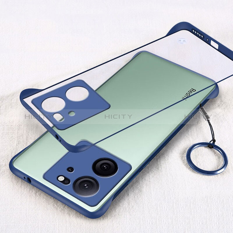 Carcasa Dura Cristal Plastico Funda Rigida Sin Marco Transparente H03 para Xiaomi Redmi K60 Ultra 5G Azul