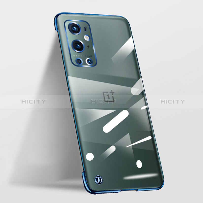 Carcasa Dura Cristal Plastico Funda Rigida Sin Marco Transparente para OnePlus 9 Pro 5G Azul