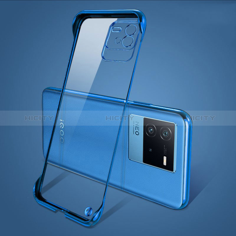 Carcasa Dura Cristal Plastico Funda Rigida Sin Marco Transparente para Vivo iQOO Neo6 5G Azul