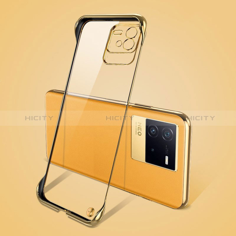 Carcasa Dura Cristal Plastico Funda Rigida Sin Marco Transparente para Vivo iQOO Neo6 5G Oro