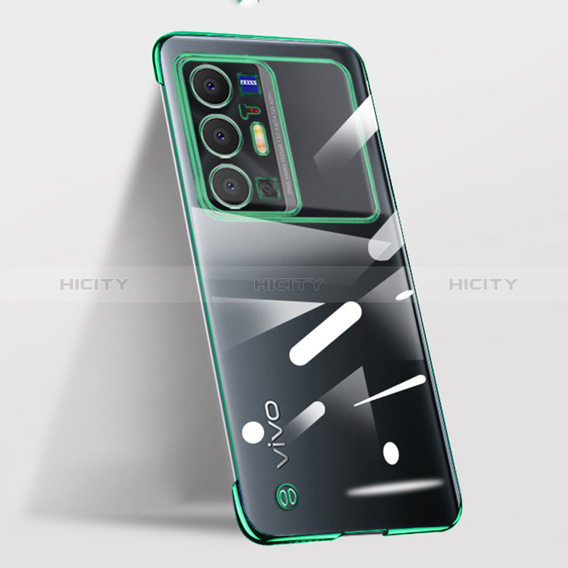 Carcasa Dura Cristal Plastico Funda Rigida Sin Marco Transparente para Vivo X70 Pro+ Plus 5G Verde