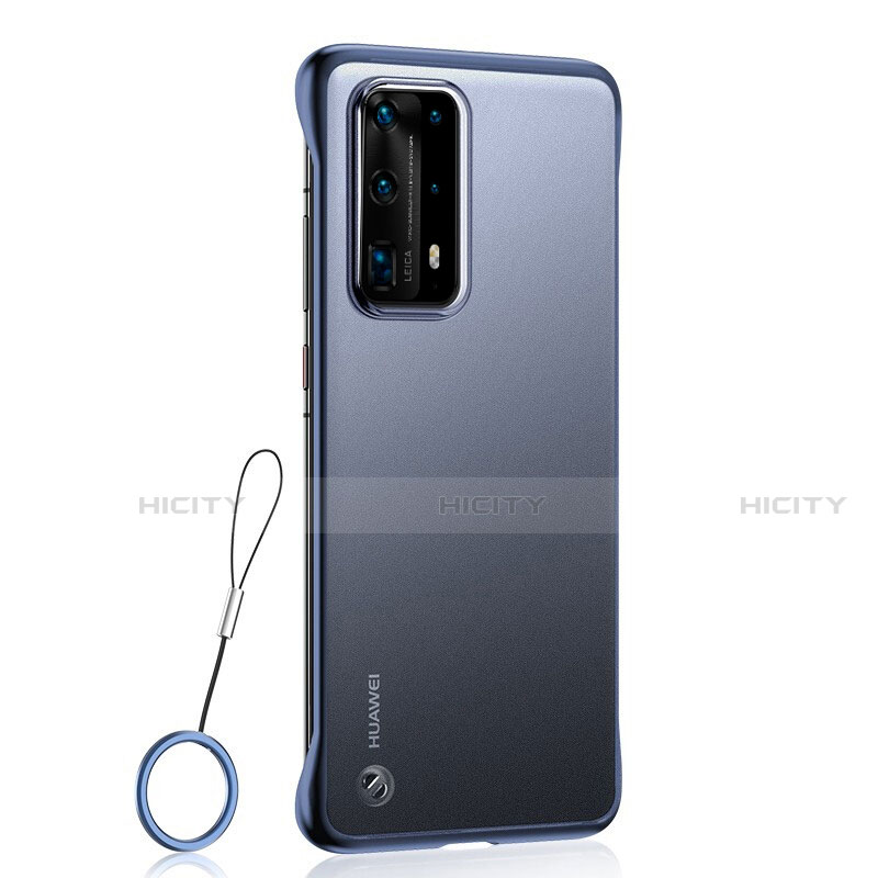 Carcasa Dura Cristal Plastico Funda Rigida Transparente C01 para Huawei P40 Pro+ Plus Azul