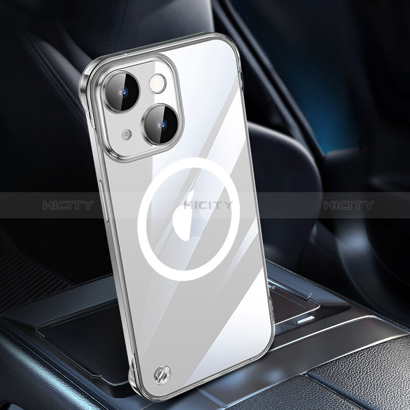 Carcasa Dura Cristal Plastico Funda Rigida Transparente con Mag-Safe Magnetic QC1 para Apple iPhone 14 Plus Claro