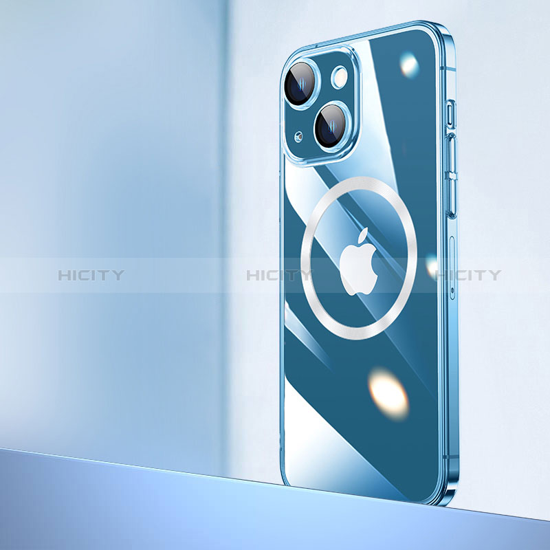 Carcasa Dura Cristal Plastico Funda Rigida Transparente con Mag-Safe Magnetic QC2 para Apple iPhone 15 Claro
