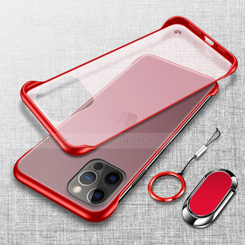Carcasa Dura Cristal Plastico Funda Rigida Transparente con Magnetico Anillo de dedo Soporte para Apple iPhone 15 Pro