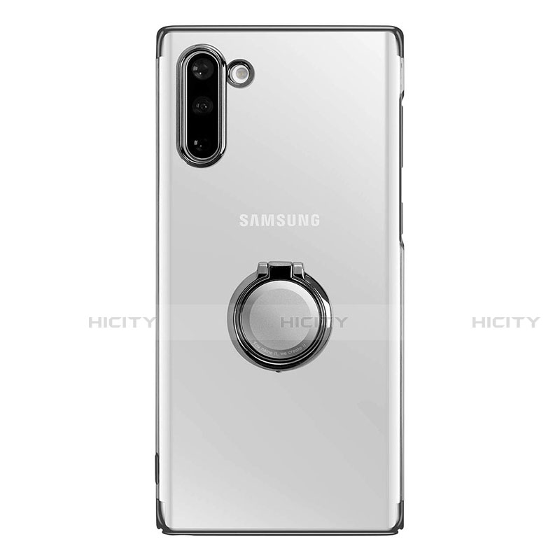 Carcasa Dura Cristal Plastico Funda Rigida Transparente con Magnetico Anillo de dedo Soporte para Samsung Galaxy Note 10