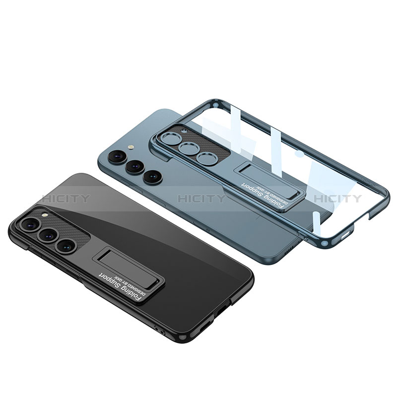 Carcasa Dura Cristal Plastico Funda Rigida Transparente con Soporte AC1 para Samsung Galaxy S22 Plus 5G