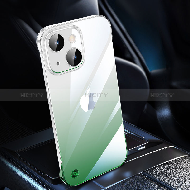 Carcasa Dura Cristal Plastico Funda Rigida Transparente Gradiente QC2 para Apple iPhone 14 Plus Verde