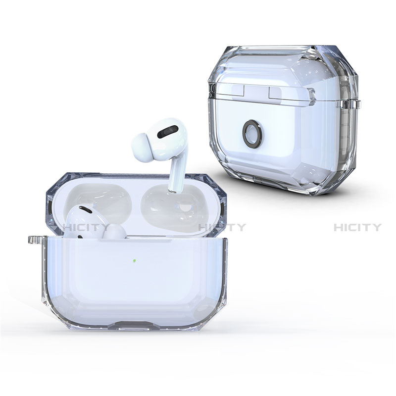 Carcasa Dura Cristal Plastico Funda Rigida Transparente H01 para Apple AirPods Pro Negro