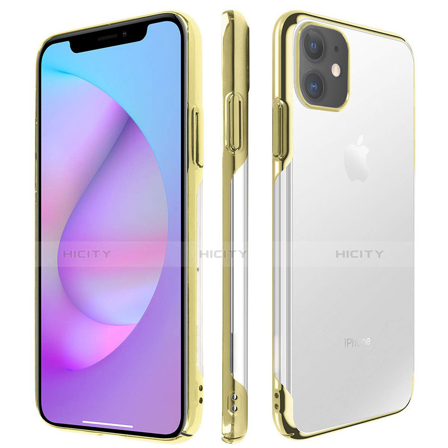 Carcasa Dura Cristal Plastico Funda Rigida Transparente H01 para Apple iPhone 11 Oro