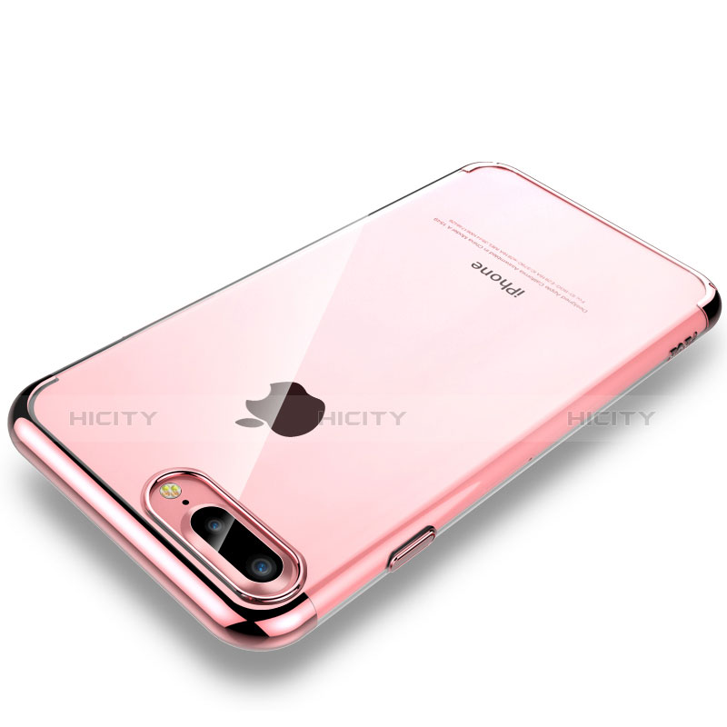 Carcasa Dura Cristal Plastico Funda Rigida Transparente H01 para Apple iPhone 7 Plus Oro Rosa