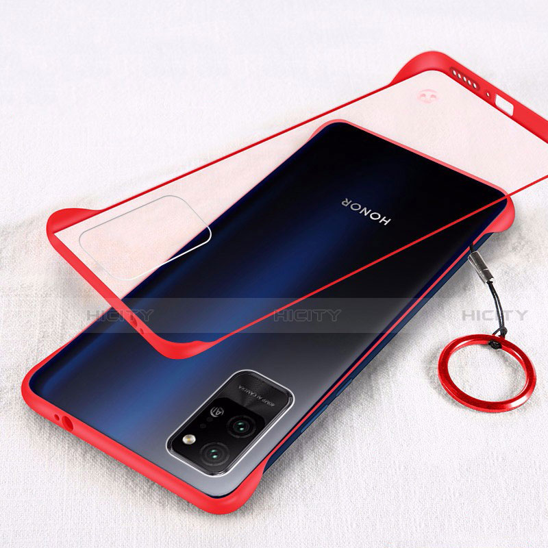 Carcasa Dura Cristal Plastico Funda Rigida Transparente H01 para Huawei Honor Play4 Pro 5G Rojo