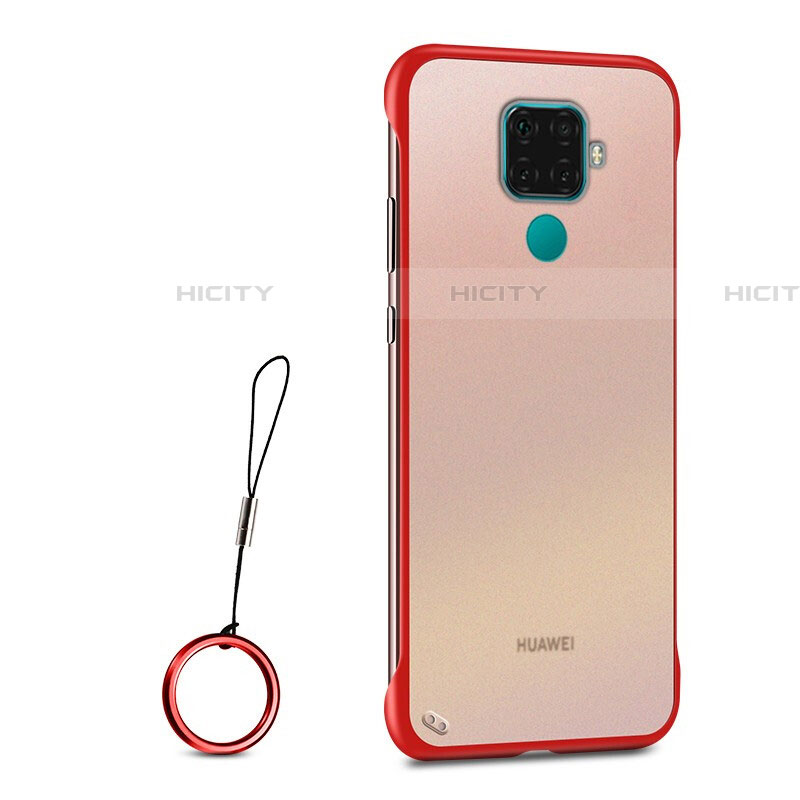 Carcasa Dura Cristal Plastico Funda Rigida Transparente H01 para Huawei Nova 5i Pro Rojo