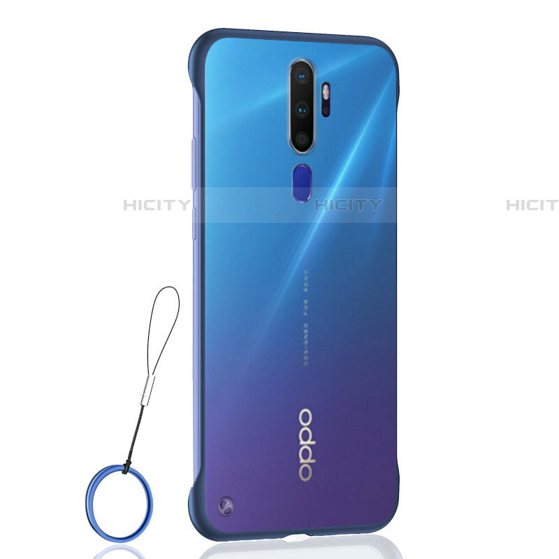 Carcasa Dura Cristal Plastico Funda Rigida Transparente H01 para Oppo A11 Azul