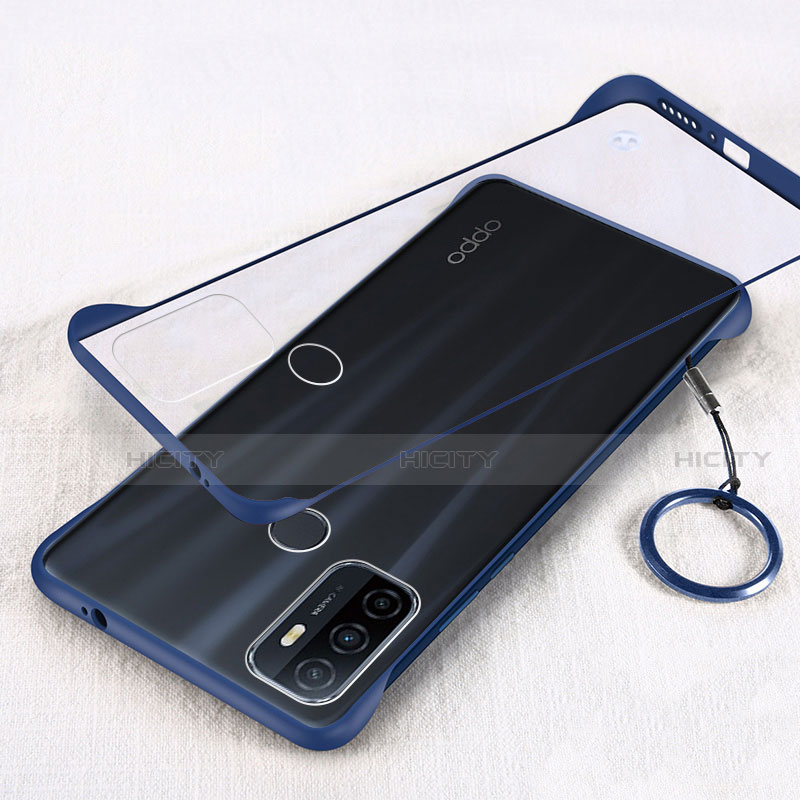 Carcasa Dura Cristal Plastico Funda Rigida Transparente H01 para Oppo A32 Azul