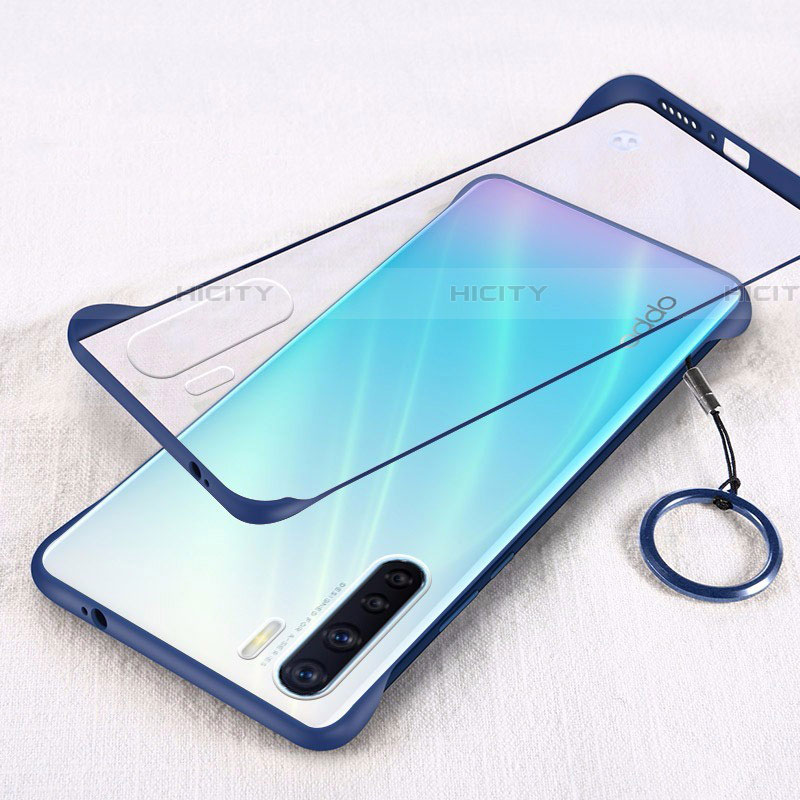 Carcasa Dura Cristal Plastico Funda Rigida Transparente H01 para Oppo A91 Azul