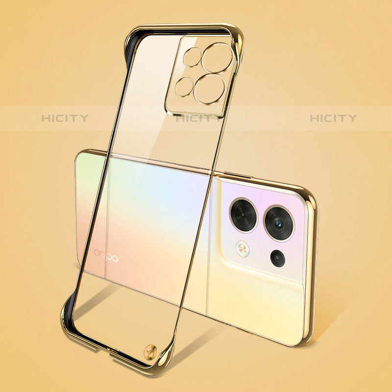 Carcasa Dura Cristal Plastico Funda Rigida Transparente H01 para Oppo Reno8 5G Oro