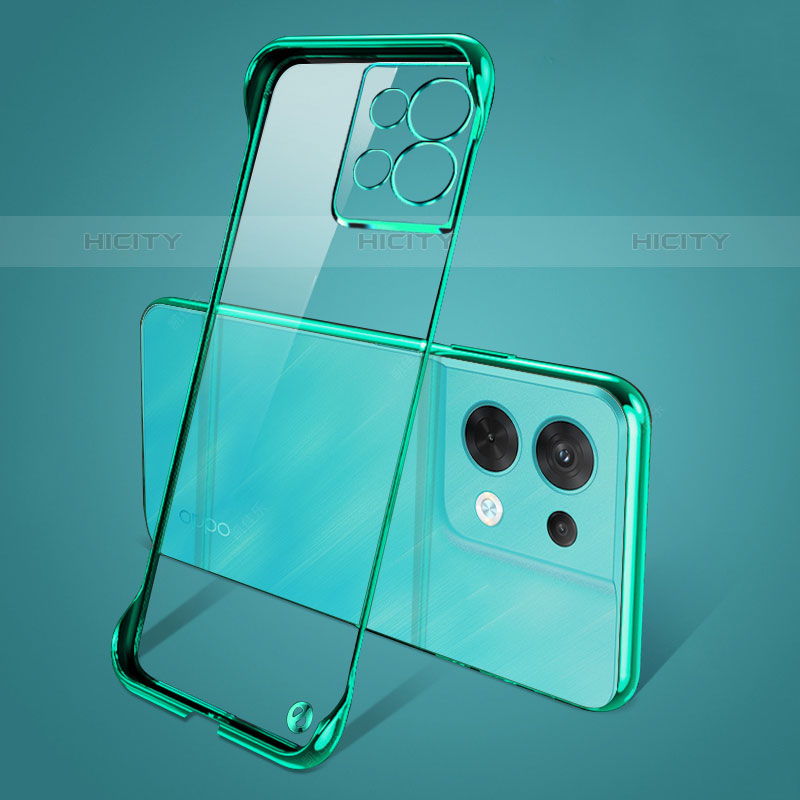 Carcasa Dura Cristal Plastico Funda Rigida Transparente H01 para Oppo Reno8 Pro 5G Verde