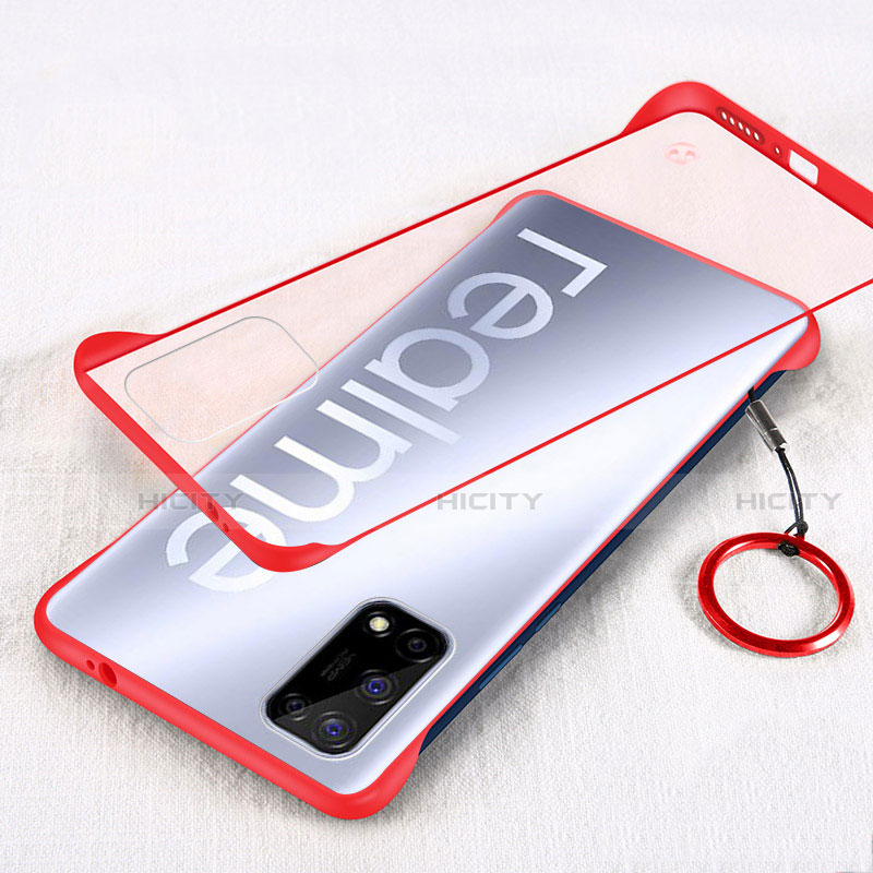 Carcasa Dura Cristal Plastico Funda Rigida Transparente H01 para Realme V5 5G Rojo