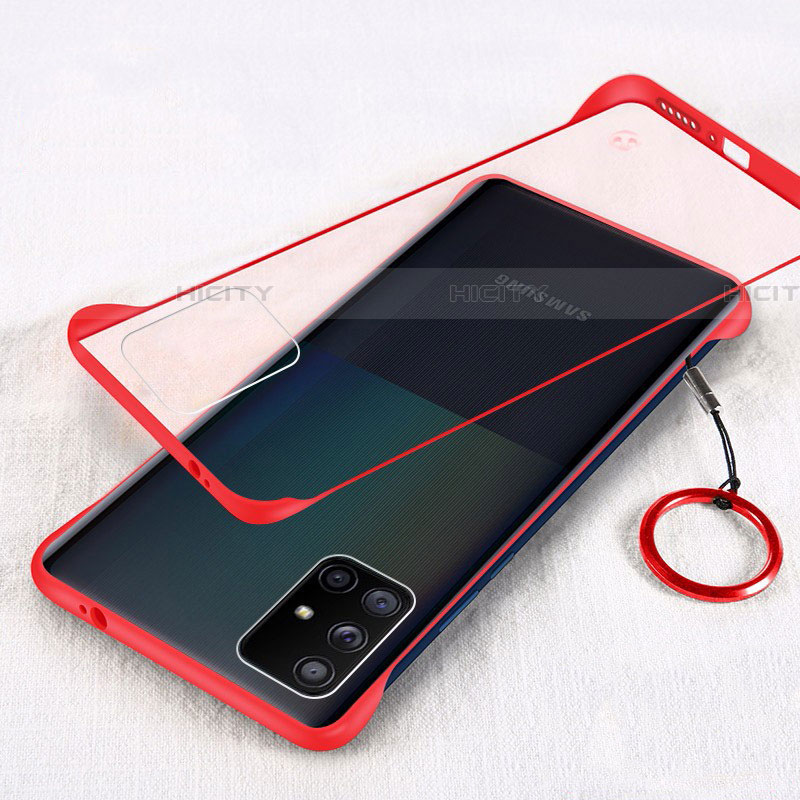 Carcasa Dura Cristal Plastico Funda Rigida Transparente H01 para Samsung Galaxy A71 5G Rojo