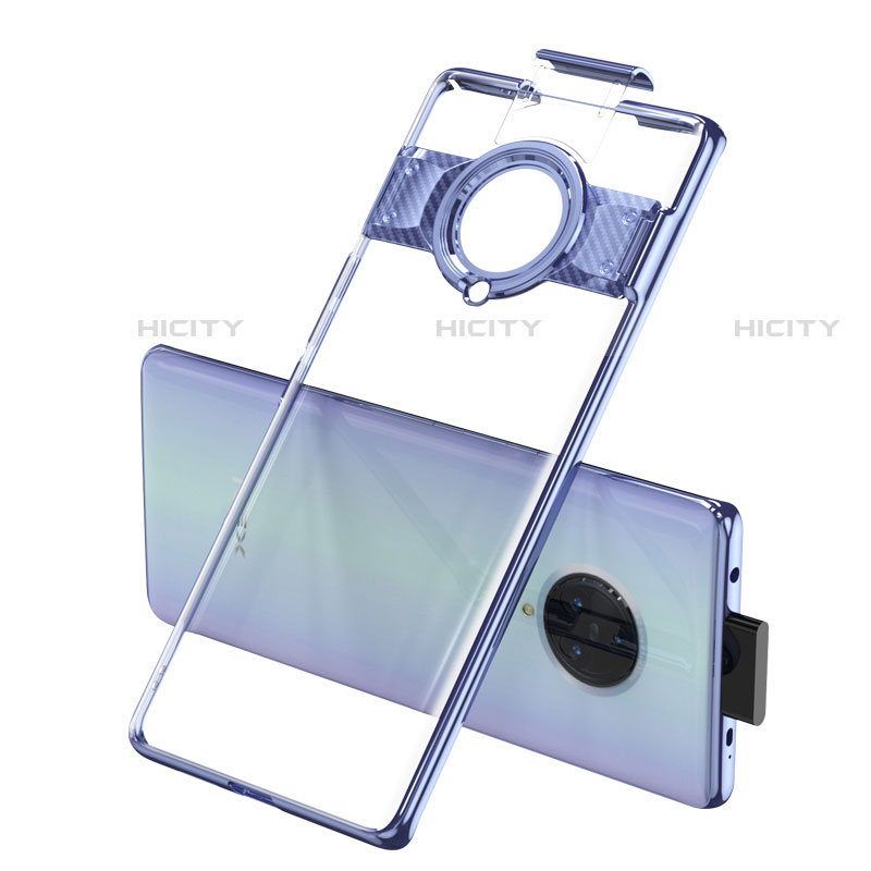 Carcasa Dura Cristal Plastico Funda Rigida Transparente H01 para Vivo Nex 3S Azul