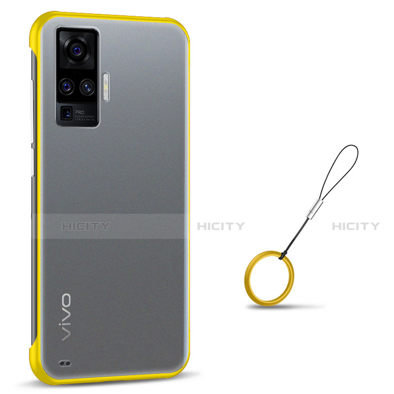 Carcasa Dura Cristal Plastico Funda Rigida Transparente H01 para Vivo X51 5G Amarillo