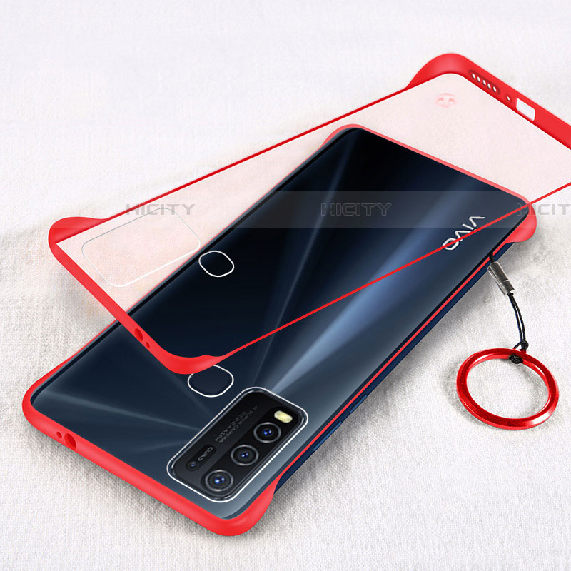 Carcasa Dura Cristal Plastico Funda Rigida Transparente H01 para Vivo Y50 Rojo