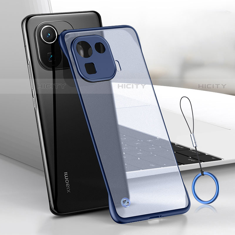 Carcasa Dura Cristal Plastico Funda Rigida Transparente H01 para Xiaomi Mi 11 Pro 5G Azul